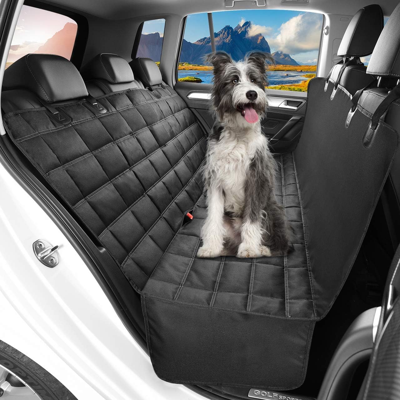 Hopidogie 4-in-1 Dog Car Seat Cover – Waterproof, Nonslip & Scratchproof Hammock, Bench Seat, Boot & Picnic Mat