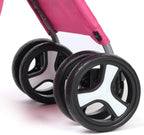 Foldable Pet Stroller with Rain Cover – Compact Buggy for Small & Medium Dogs & Cats with Cup Holder & Storage Basket (Pink)