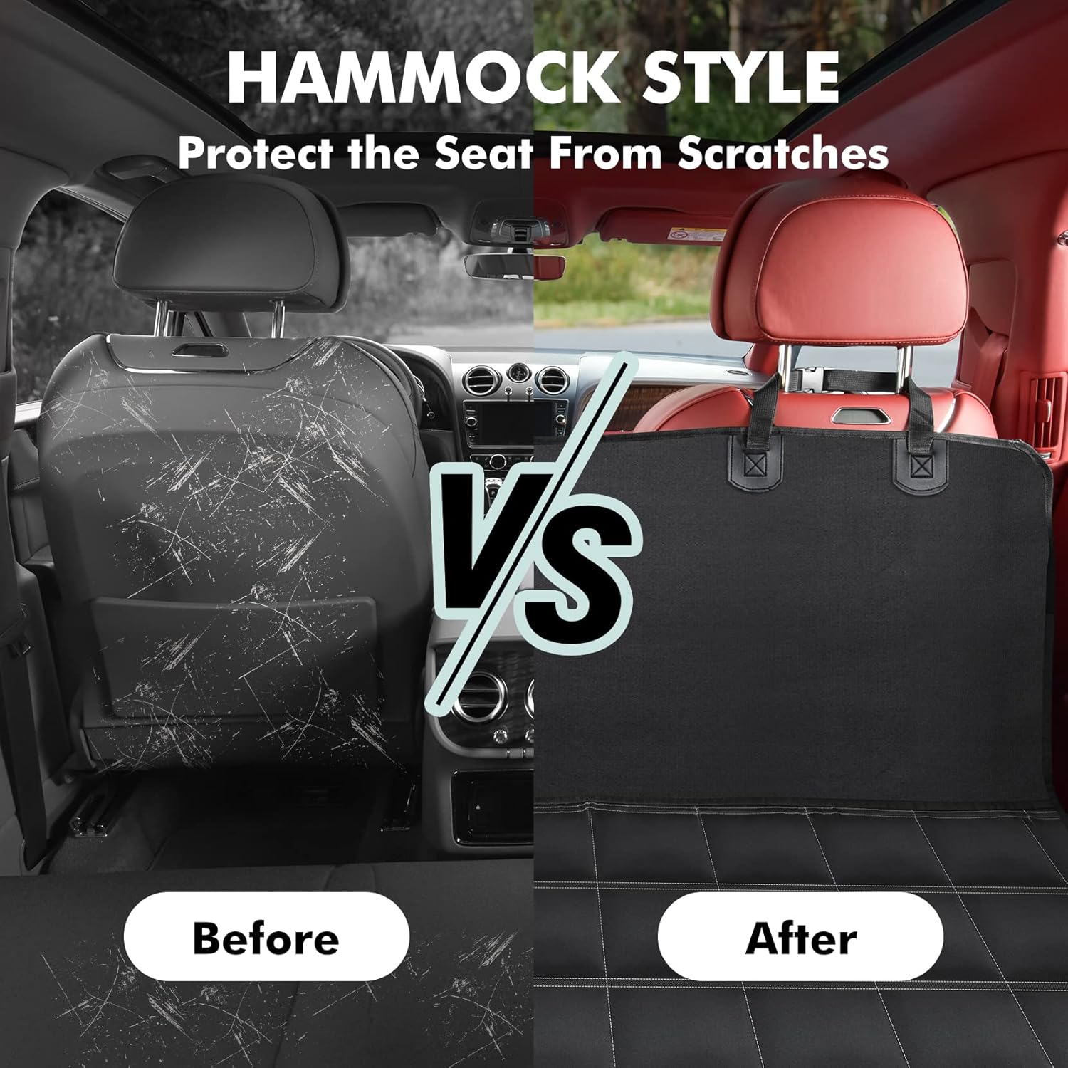 Hopidogie 4-in-1 Dog Car Seat Cover – Waterproof, Nonslip & Scratchproof Hammock, Bench Seat, Boot & Picnic Mat