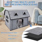 Heated Cat House with Smart Thermostat – Waterproof Foldable Pet Shelter & Heated Pad for Indoor/Outdoor Use