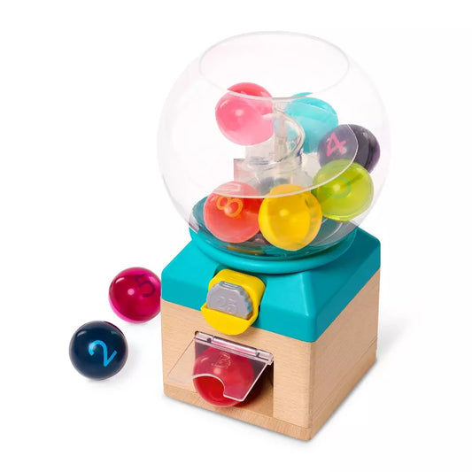 B. toys Rainbow Gumballs – Colors & Numbers Gumball Machine: Baby and Toddler Learning Toy, Fine Motor Skills Development