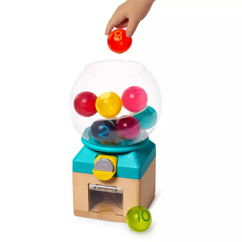 B. toys Rainbow Gumballs – Colors & Numbers Gumball Machine: Baby and Toddler Learning Toy, Fine Motor Skills Development