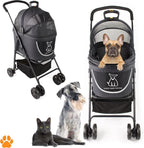 2-in-1 Foldable Pet Stroller & Carrier – Lightweight Buggy for Small Dogs & Cats with Mesh Sides