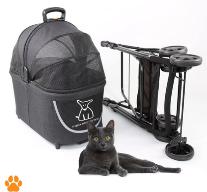2-in-1 Foldable Pet Stroller & Carrier – Lightweight Buggy for Small Dogs & Cats with Mesh Sides