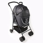 2-in-1 Foldable Pet Stroller & Carrier – Lightweight Buggy for Small Dogs & Cats with Mesh Sides