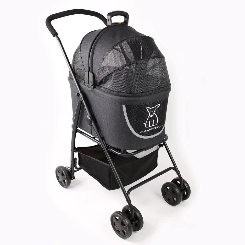 2-in-1 Foldable Pet Stroller & Carrier – Lightweight Buggy for Small Dogs & Cats with Mesh Sides