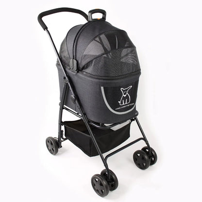 2-in-1 Foldable Pet Stroller & Carrier – Lightweight Buggy for Small Dogs & Cats with Mesh Sides