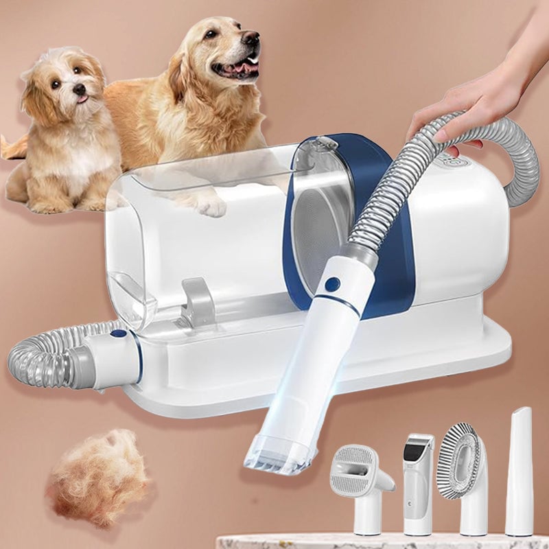 Pet Grooming Vacuum Kit – Low-Noise Suction with 5 Grooming Attachments & 2.3L Dust Bin for Dogs & Cats